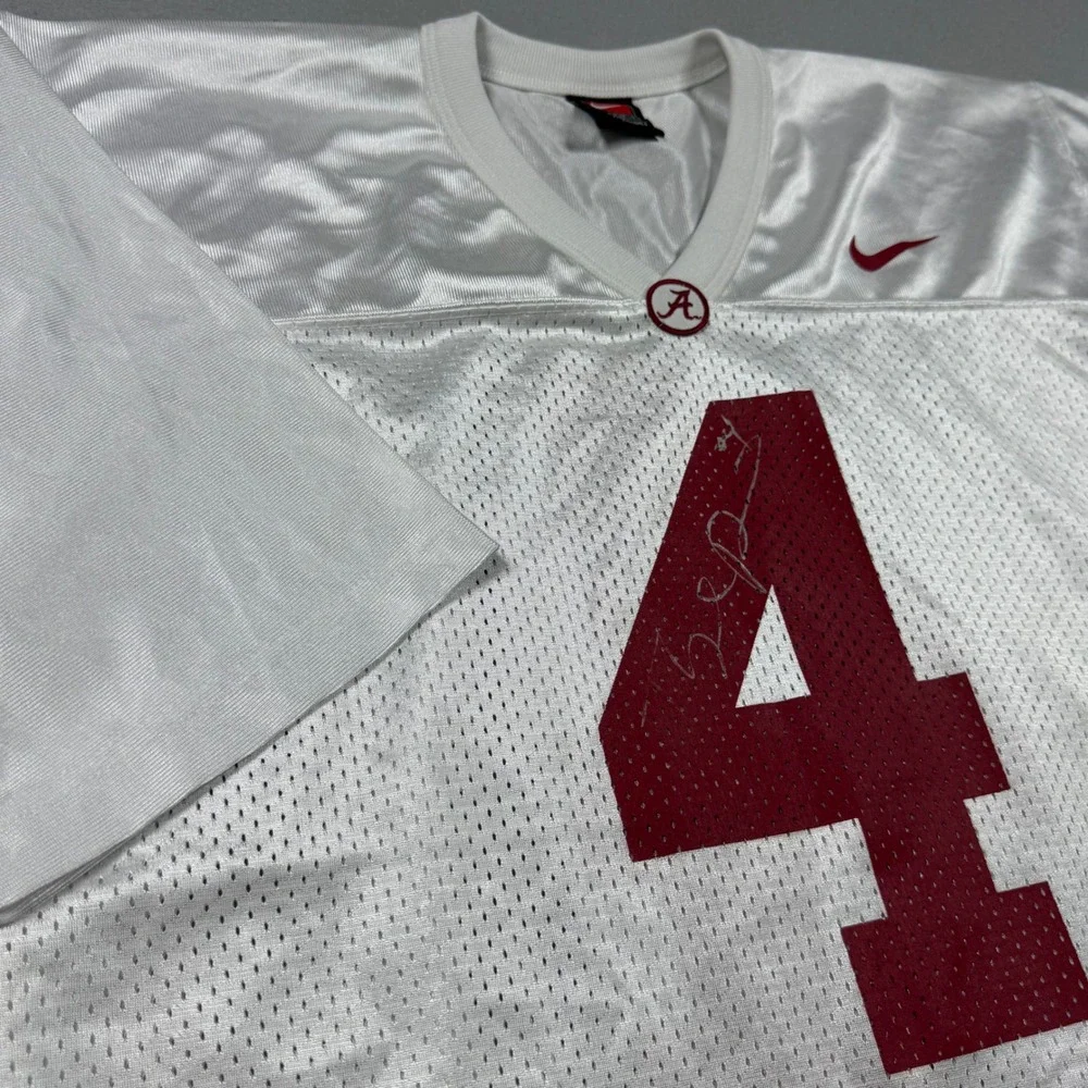 Nike Alabama Crimson Tide Jersey Mens Small White #4 Crimson Football Mesh